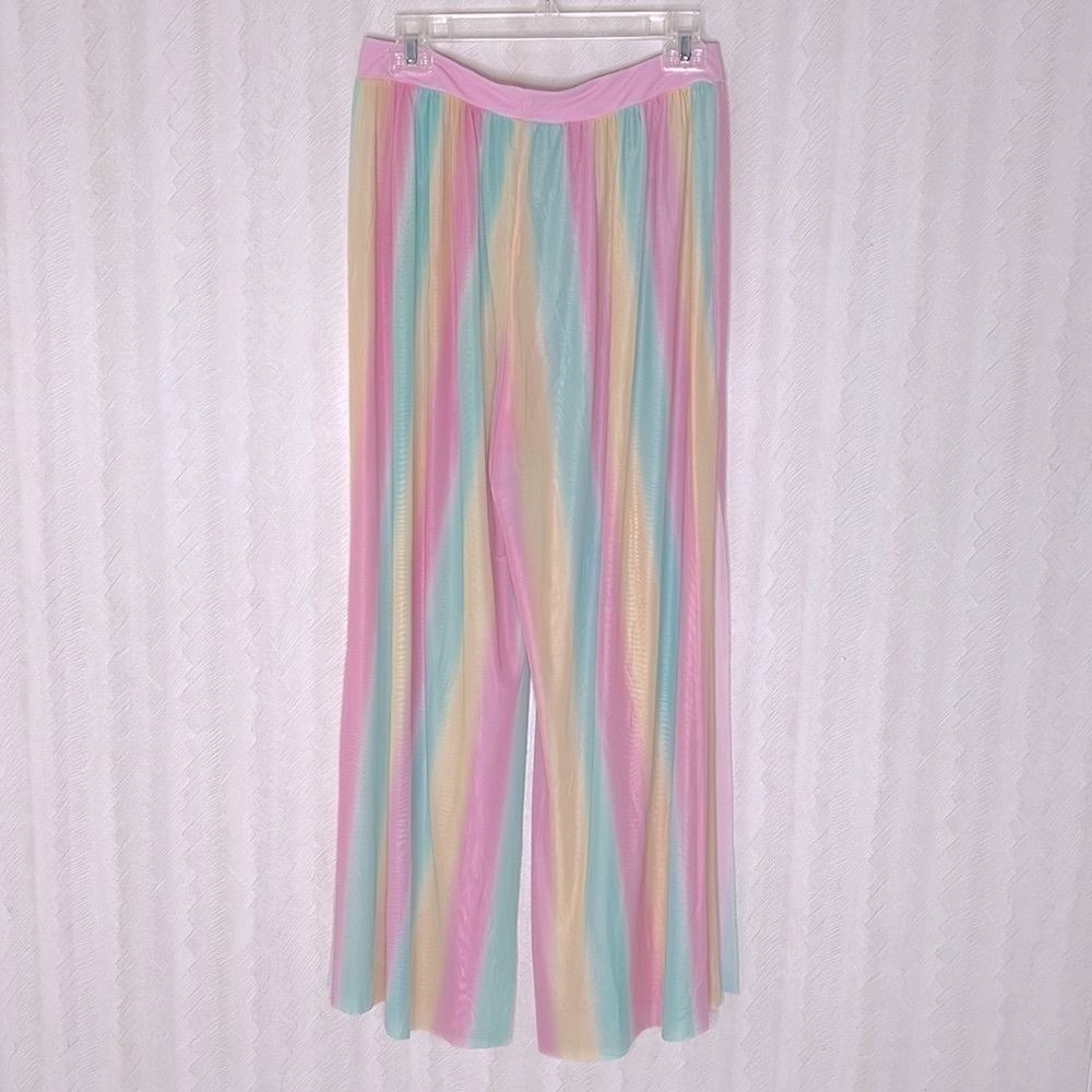 ❤️ 🆕 FLOWING Rainbow Pants Size L - Picture 3 of 5